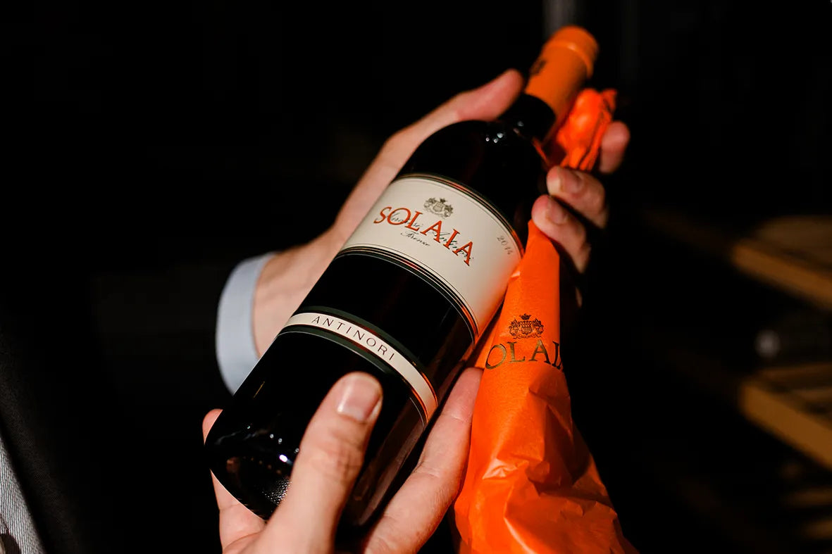 Solaia von Antinori, hochwertiger italienischer Rotwein aus der Toskana, bei der Präsentation im Buonissimo Neu-Ulm.