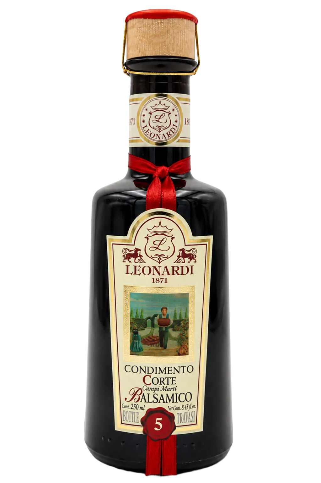 Leonardi La Corte Condimento Balsamico 5 Anni, Flasche mit Ausgießer